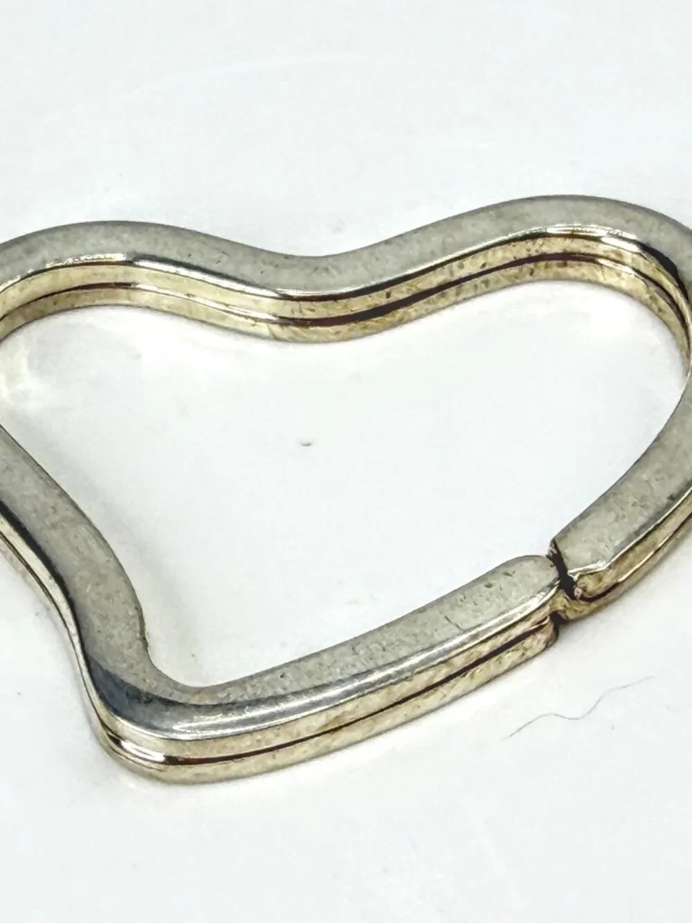 Vintage Tiffany & Co. Elsa Peretti Sterling Silver Heart Key Ring 1.5